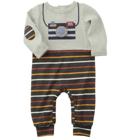 Mud Pie Baby Boy Holiday Monogram ME Oh Snaps Convertible Gown