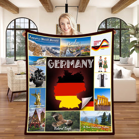 Personalized GERMAN Custom Blanket, Minky Blanket, Fleece Blanket, Sherpa Blanket, Gift for Mom, Dad