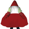 Personalized Hooded Cloak Coat, Red White Snowman Christmas Color Block Hooded Cloak Coats