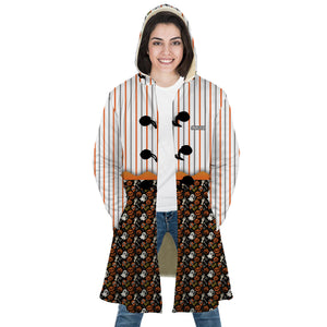 Personalized Hooded Cloak Coat, Halloween Boo Ghost Pattern Hooded Cloak Coats