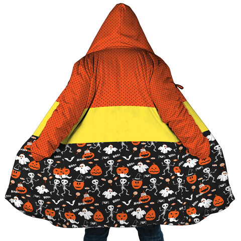 Image of Personalized Hooded Cloak Coat, Halloween Trick Or Treat Pattern Hooded Cloak Coats