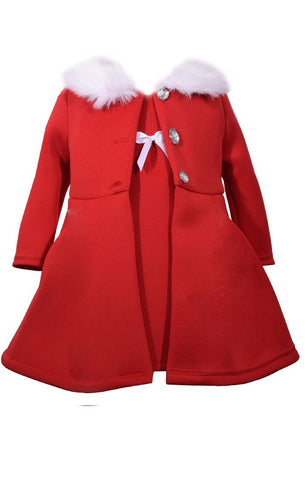 Bonnie Jean Girls Christmas Modern Red Jacket Dress Set