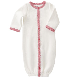 Mud Pie Baby Girl Quilted Red Gingham Newborn Sleeping Gown