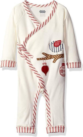 Mud Pie Baby Girl Christmas Holiday Bird Kimono One Piece Crawler