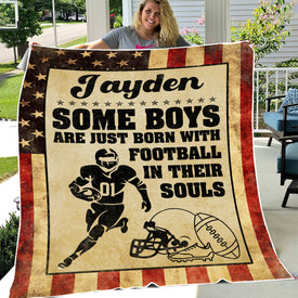 Personalized Football Blanket, Custom Son American Football Blanket, To My Son Blanket, Football Lovers Blanket, Message Blanket, Sport Blanket