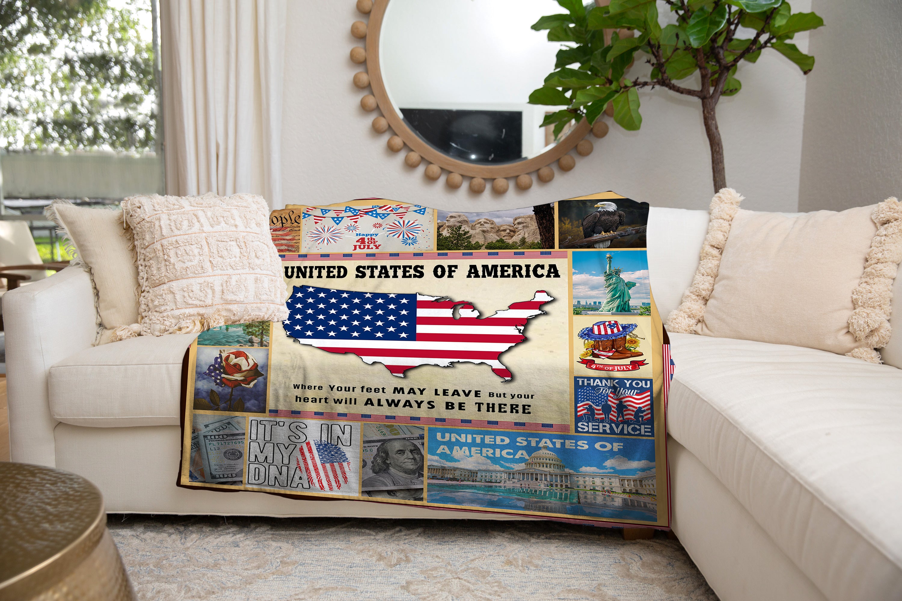 Personalized USA Custom Blanket, Minky Blanket, Fleece Blanket, Sherpa Blanket, Throw Blanket, Gift for Mom Dad Her Him Kids, Christmas Gift