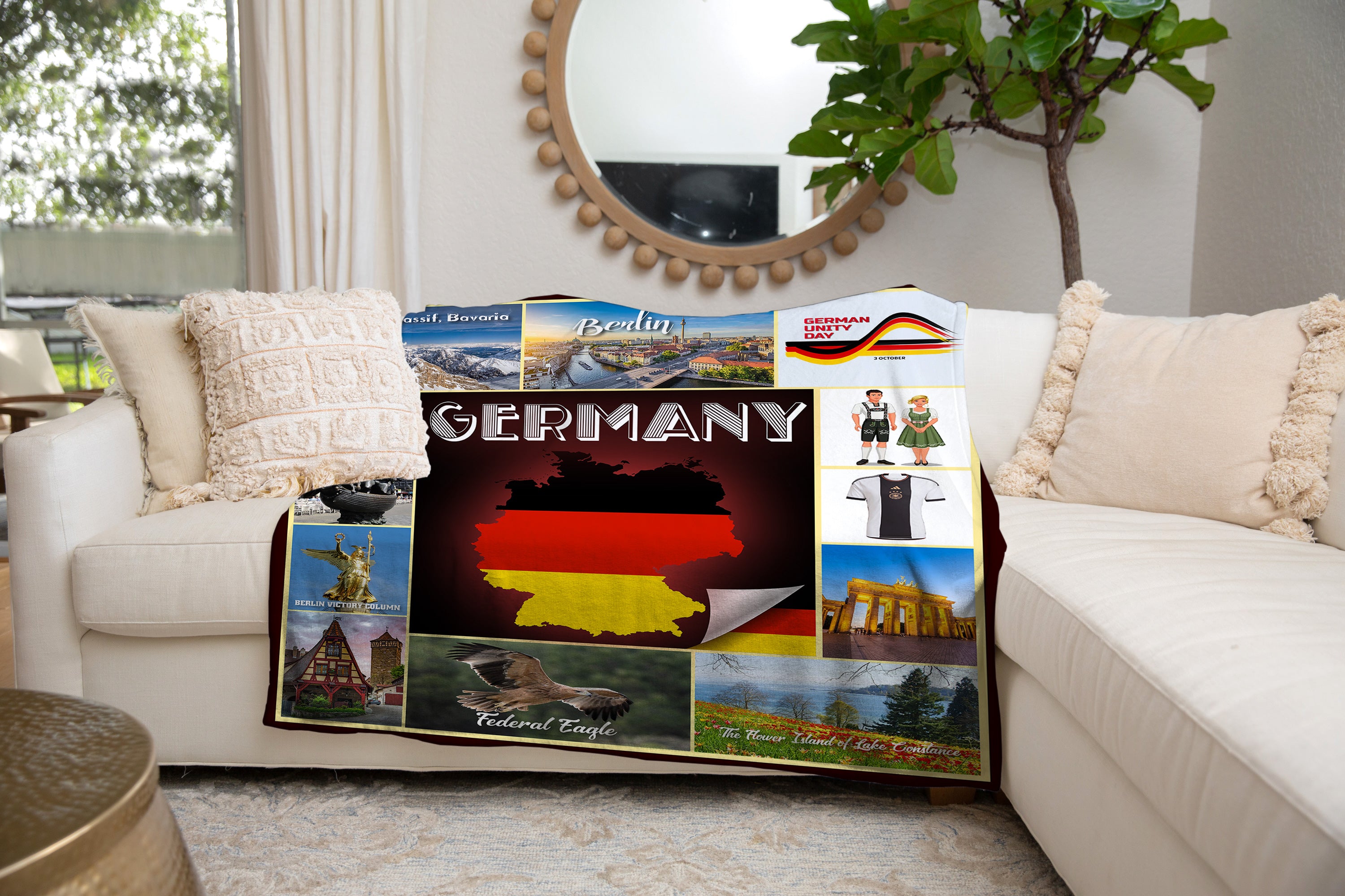 Personalized GERMAN Custom Blanket, Minky Blanket, Fleece Blanket, Sherpa Blanket, Gift for Mom, Dad