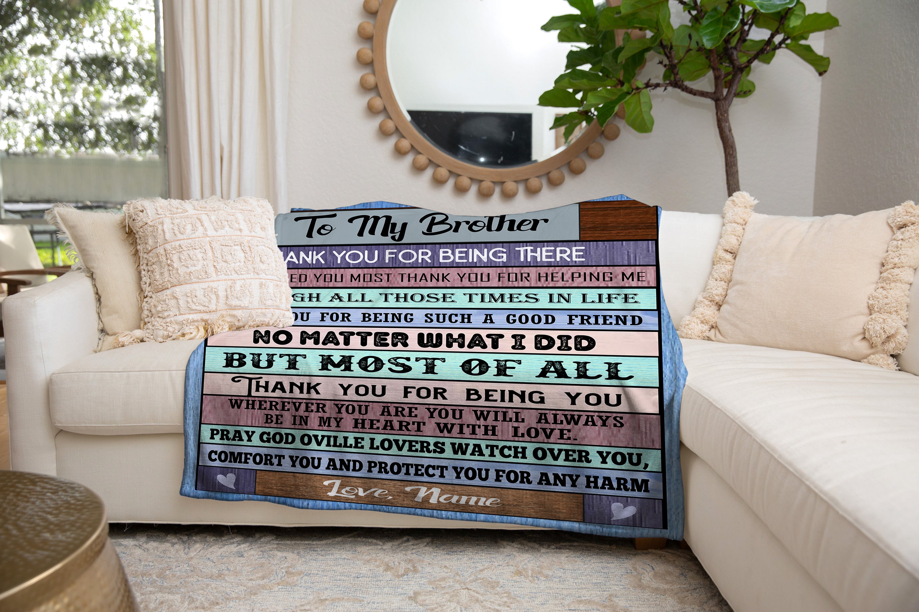 Personalized To My Brother Blanket, Brother Blanket, Message Blanket, Birthday Gift Blanket for Sibling