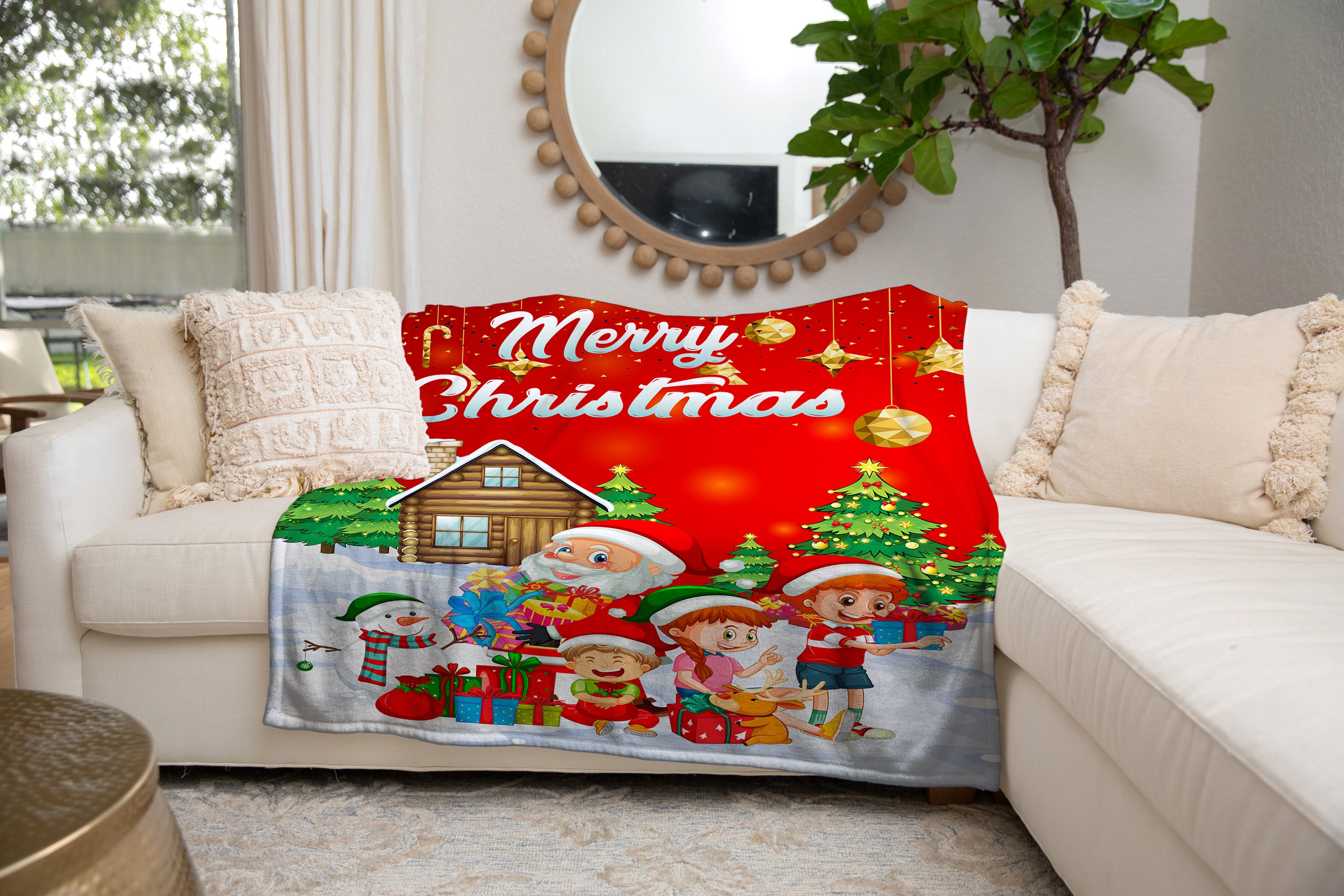 Personalized Merry Christmas Minky Blanket, Sherpa Blanket, Fleece Blanket, Kids Christmas Gift