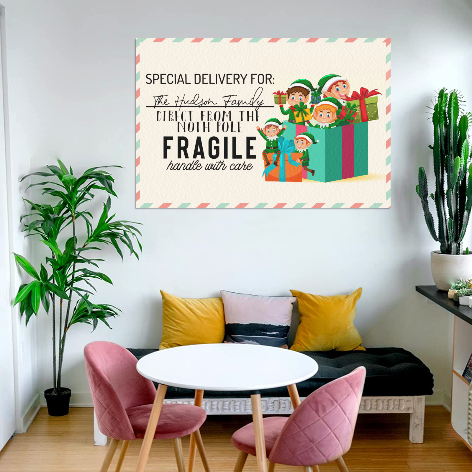 Personalized Christmas Canvas, Elf Special Delivery Canvas, Custom Name Canvas, Christmas Delivery Letter Canvas, Christmas Gifts