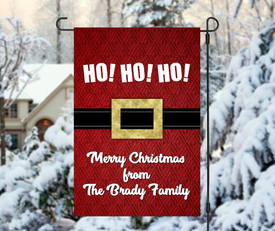 Personalized Christmas Flag, Custom Double Side Christmas Ho Ho Ho, Santa Suit Garden Flag, House Flag, Christmas Gift