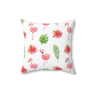 Flamingo Spun Square Pillow - Home Decor - Spring Decor