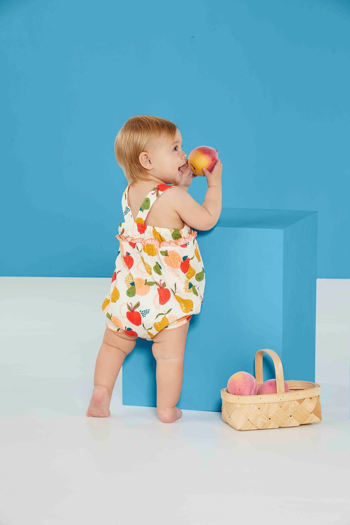 Mud Pie Little Girls Fruit Bubble / Romper