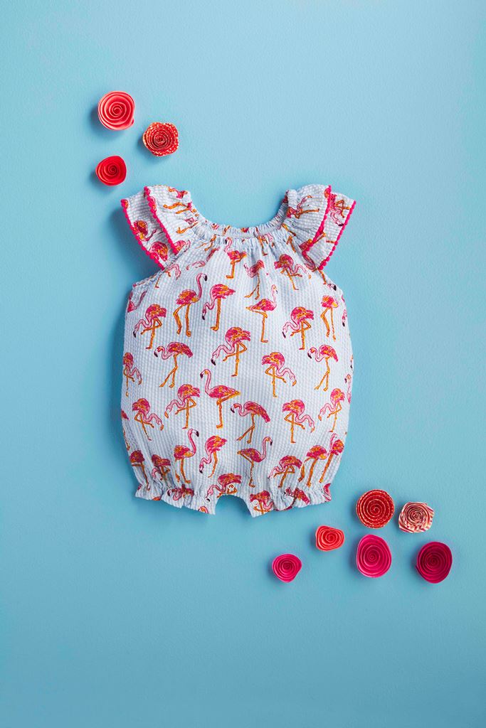 Mud Pie Little Girls Flamingo Bubble / Romper