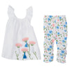 Mud Pie Girls Spring Summer Floral Tunic Capri Set