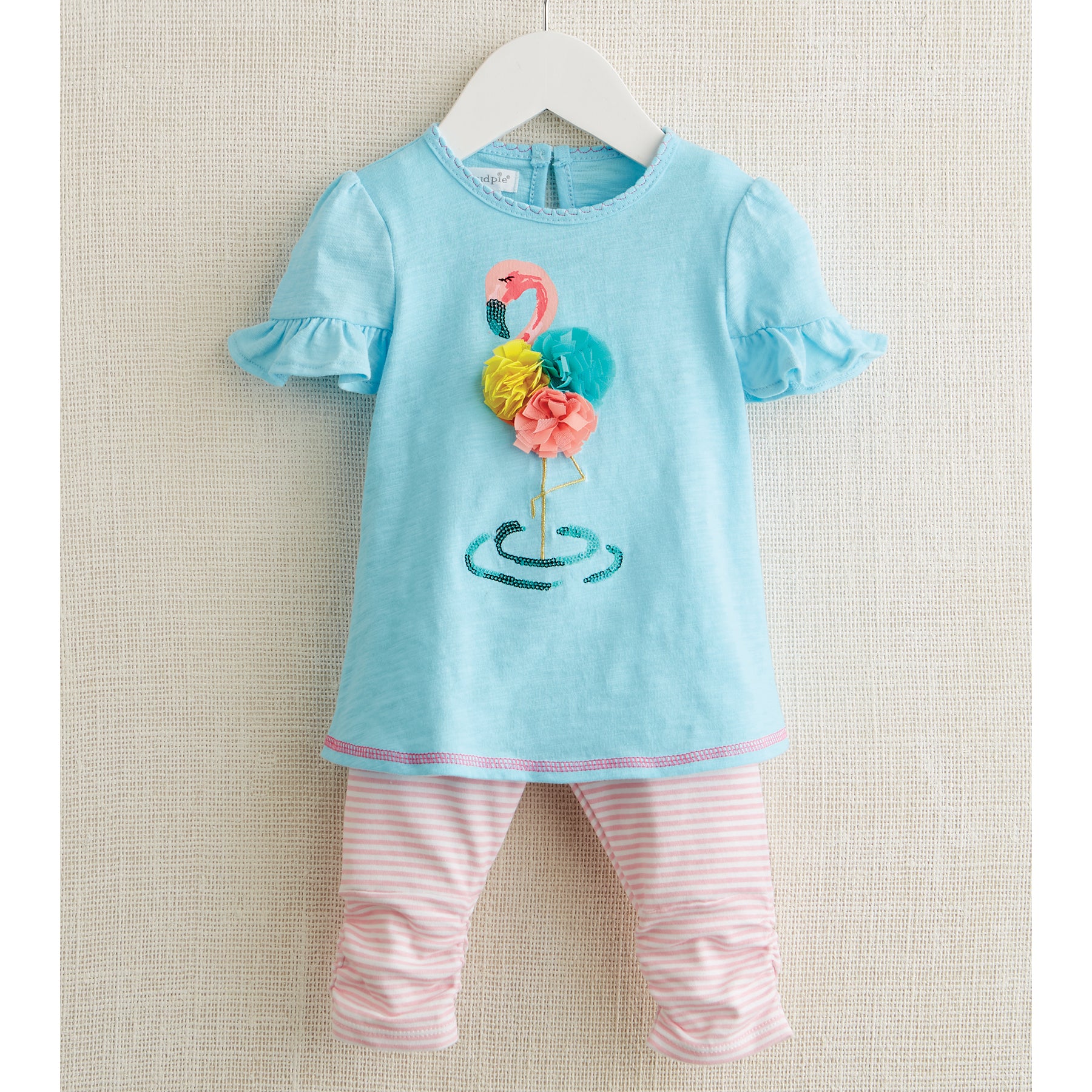 Mud Pie Girls Flamingo Tunic & Capri Set