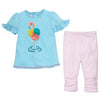 Mud Pie Girls Flamingo Tunic & Capri Set