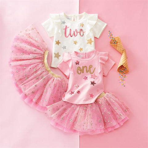 Image of Mud Pie Two Birthday Girl Skirt Set Size 2T