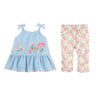 Mud Pie Girls Spring Summer Garden Tunic & Capri Set