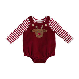Mud Pie Christmas Holiday Baby Reindeer Corduroy Bubble Set