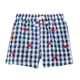 Mud Pie Boy Crab Schiffli Swim Trunks 6 Months to 5T