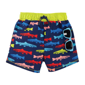 Mud Pie Baby Boys Shark Swim Trunk w Sunglasses Set 12M-5T