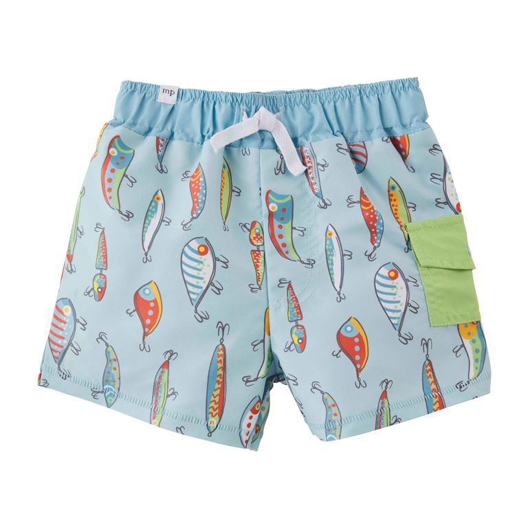 Mud Pie Little Boys Fishing Lure Swim Trunks