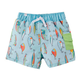 Mud Pie Little Boys Fishing Lure Swim Trunks