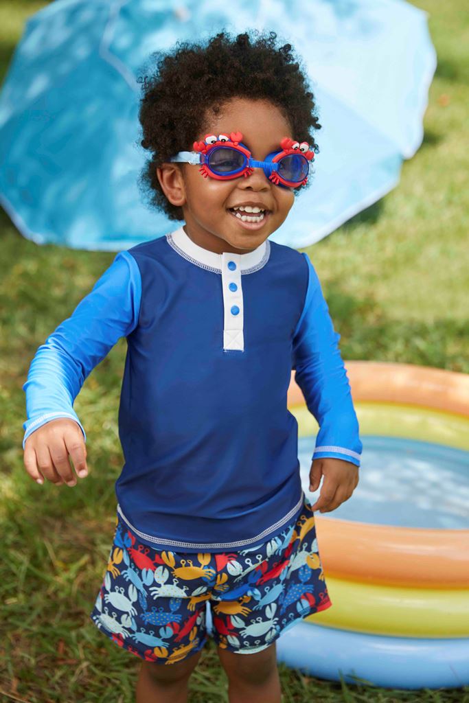 Mud Pie Little Boys Crab Swim Trunks