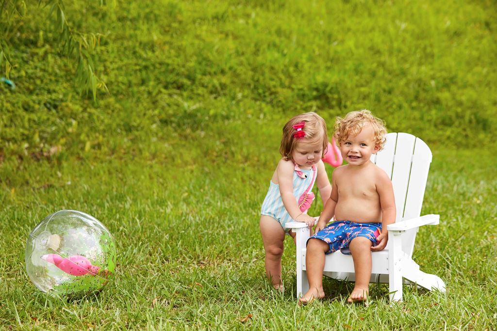 Mud Pie Little Girl Flamingo Swimsuit