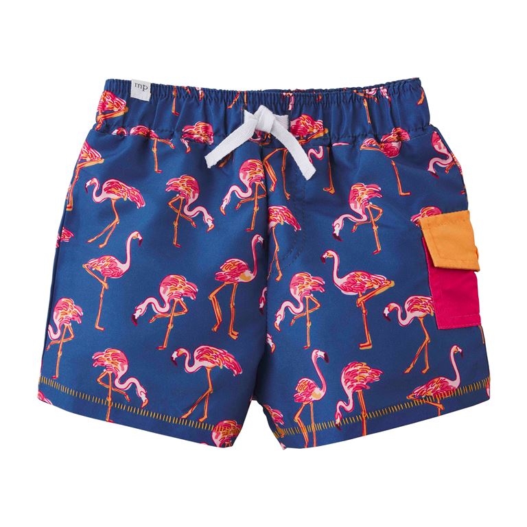 Mud Pie Little Boys Flamingo Swim Trunks