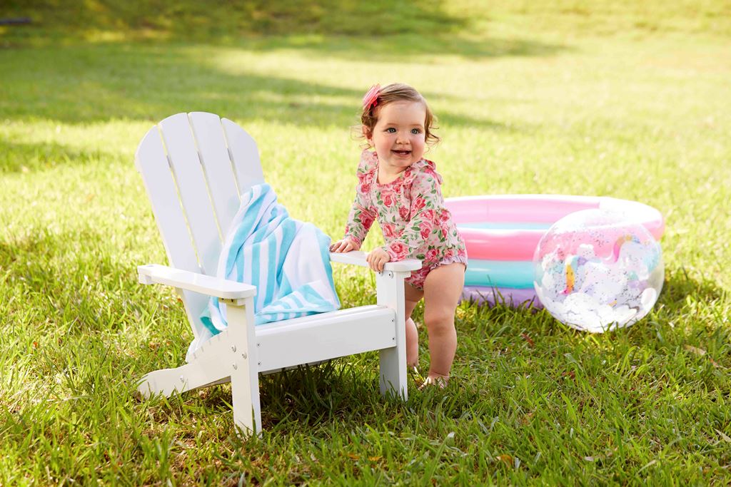 Mud Pie Baby Girls' Rose Ruffle Rash Guard /Swimsuit