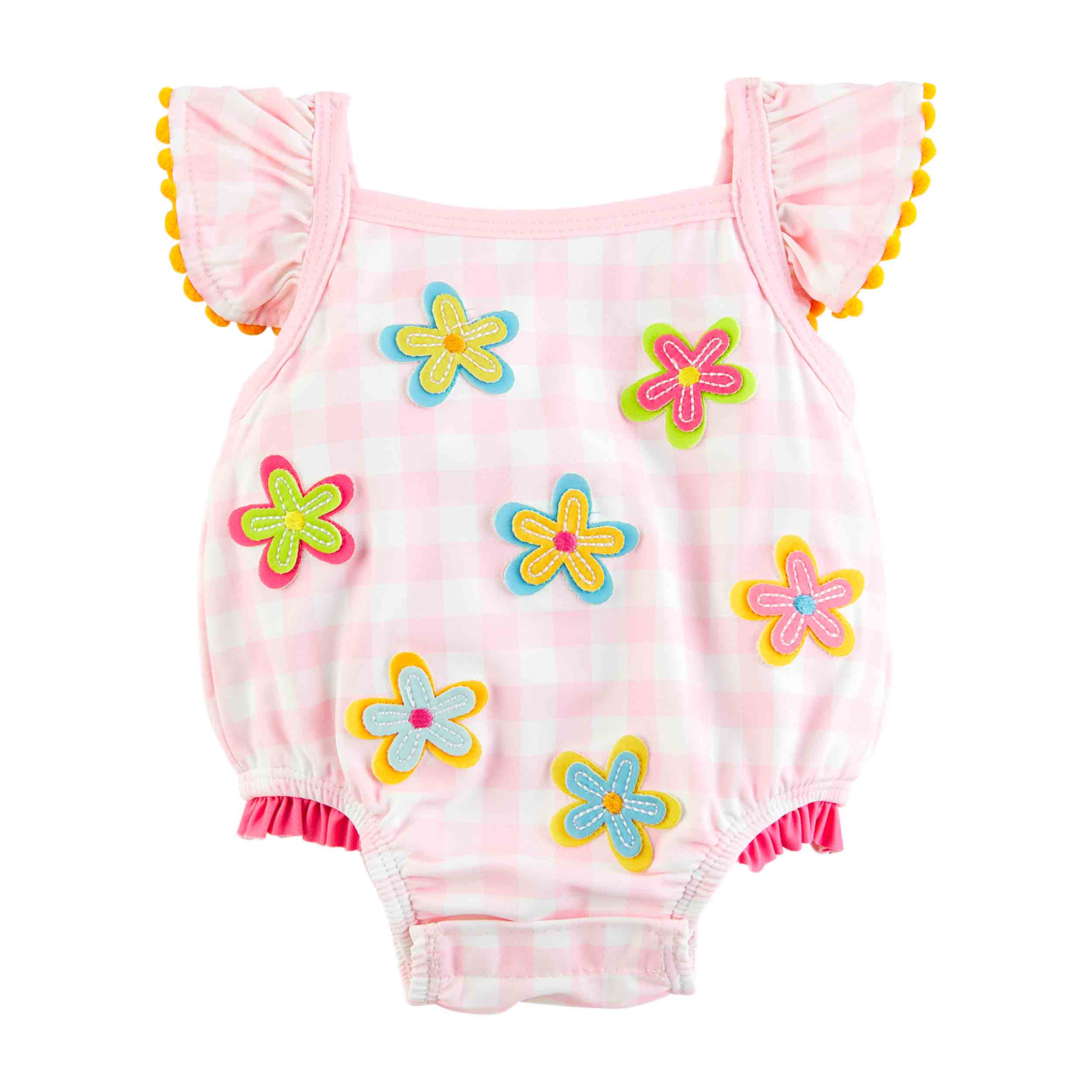 Mud Pie Baby Girls 3-9 Months Long-Sleeve Floral-Embroidered Denim