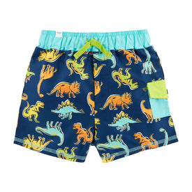Mud Pie Little Boy's Dino Swim Trunks
