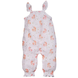 Mud Pie Baby Muslin Unicorn Romper
