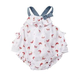 Mud Pie Baby Crab Muslin Bubble / Romper