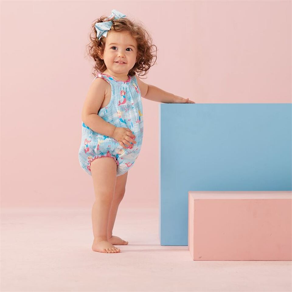 Mud Pie Baby Girl Mermaid Sunsuit Bubble Romper