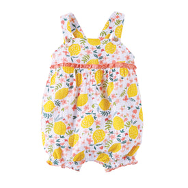 Mud Pie Baby Girls Lemon Floral Bubble Size 3 Months to 18 Months