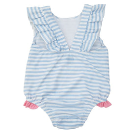 Mud Pie Baby Girl Striped Sail Away Swimsuit Size 3 Months to 5T