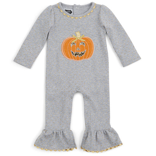 Mud Pie Baby Girl Halloween Pumpkin One Piece / Romper