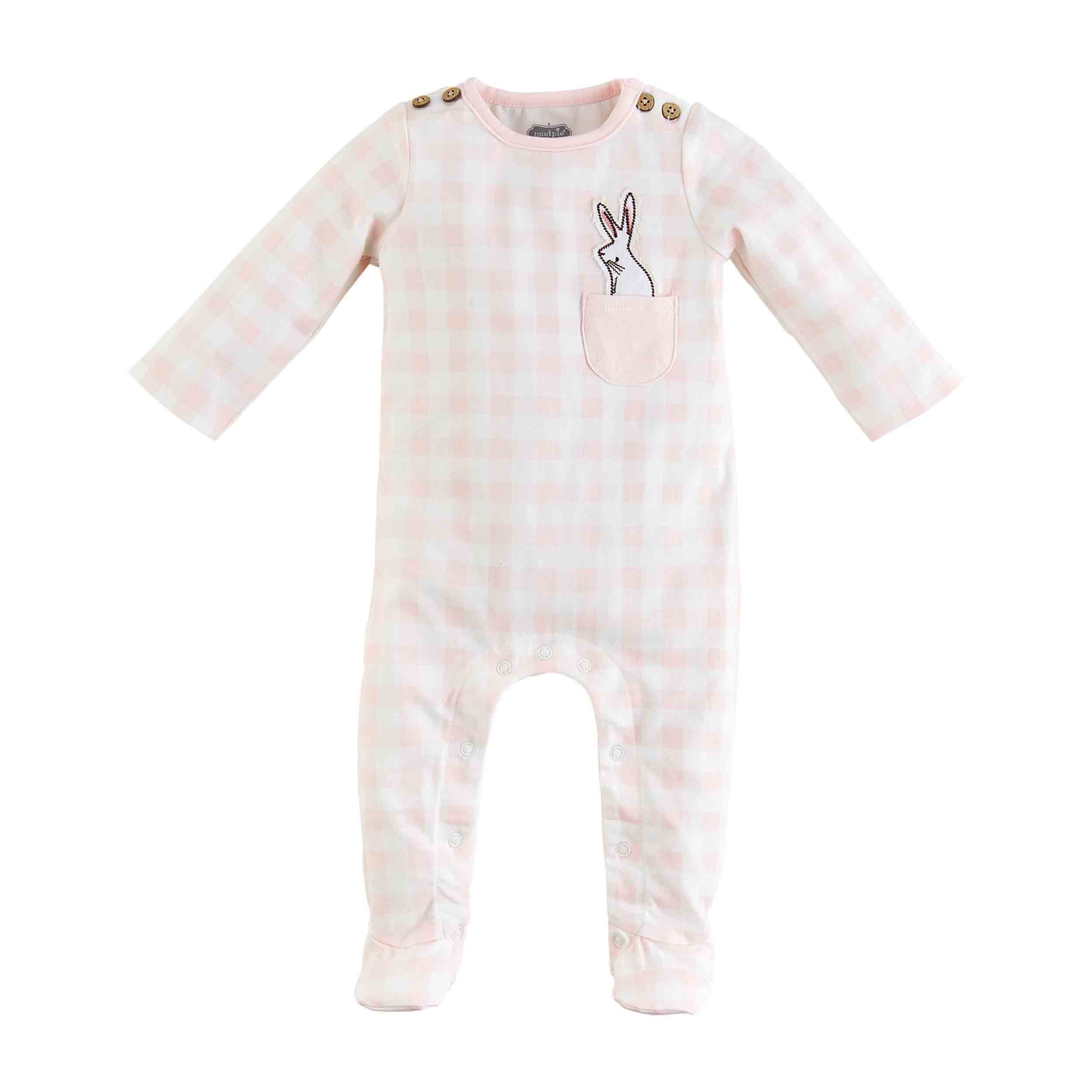 Mud Pie Baby Girl Easter Pink Bunny Pocket Sleeper