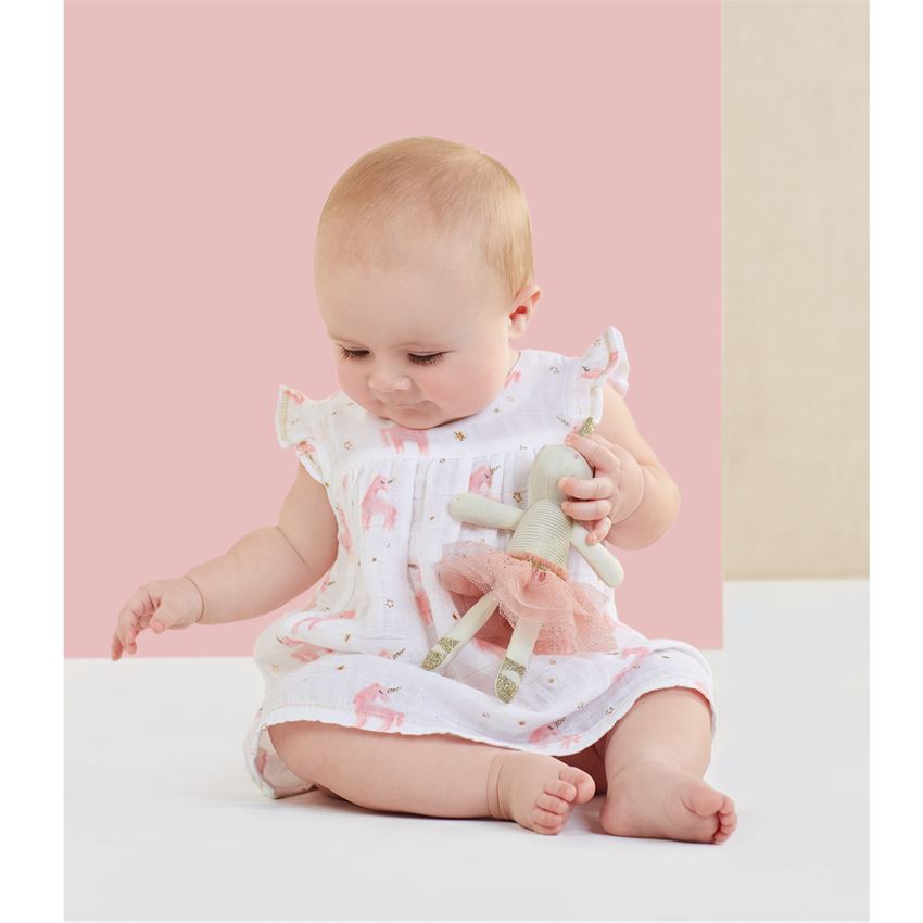 Mud Pie Baby Girls' Muslin Unicorn Dress