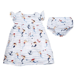 Mud Pie Baby Girls' Muslin Sailaway Applique Dress