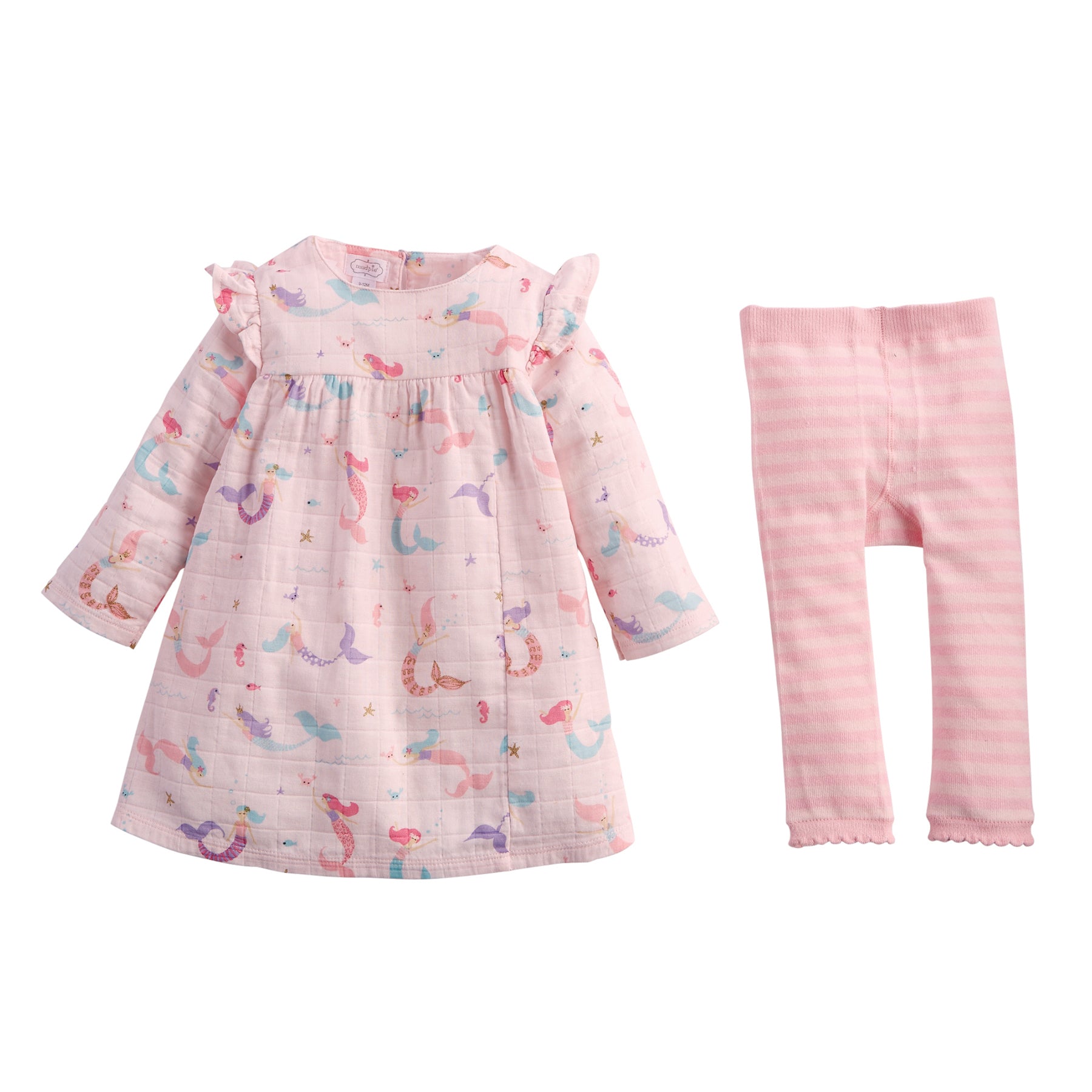 Mud Pie Girl Mermaid Dress & Tights Set