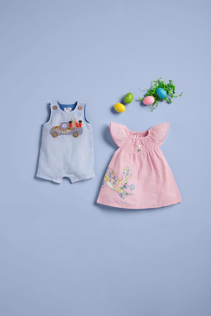 Mud Pie Little Girls Easter Bunny Seersucker Dress