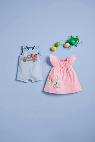 Image of Mud Pie Little Girls Easter Bunny Seersucker Dress