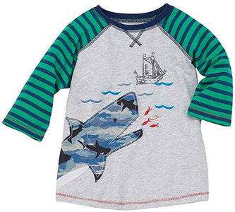Mud Pie Boys Shark / Pirate ank shirt Size 12M-5T
