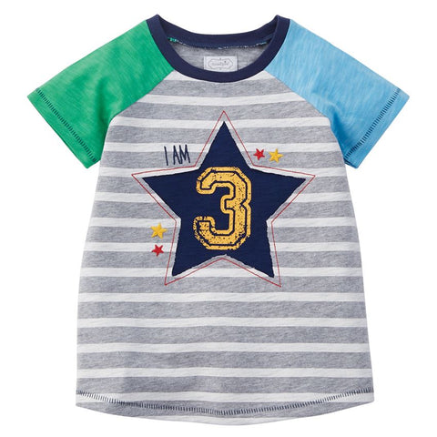 Image of Mud Pie Little Boy "3" Birthday Shirt 3T