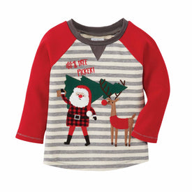 Mud Pie Boy Christmas Alpine Village Santa Tree Reindeer Tees 12M-5T