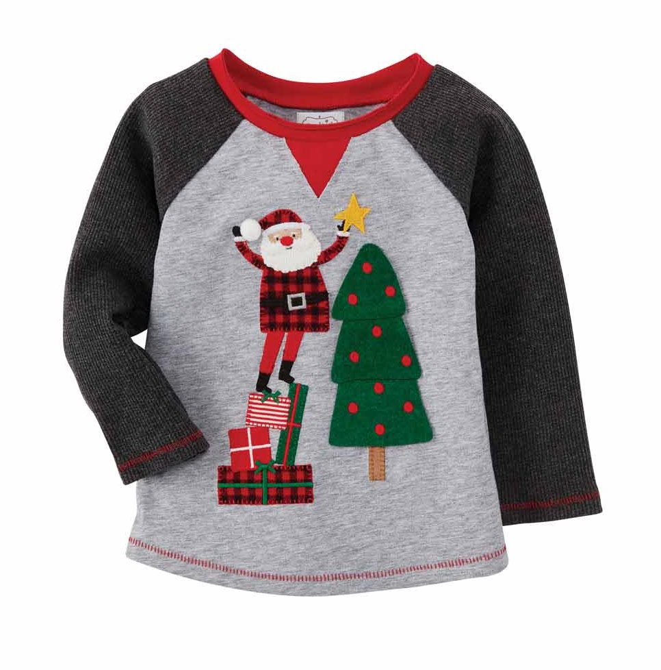 Mud Pie Boy Christmas Alpine Village Santa Tree Reindeer Tees 12M-5T